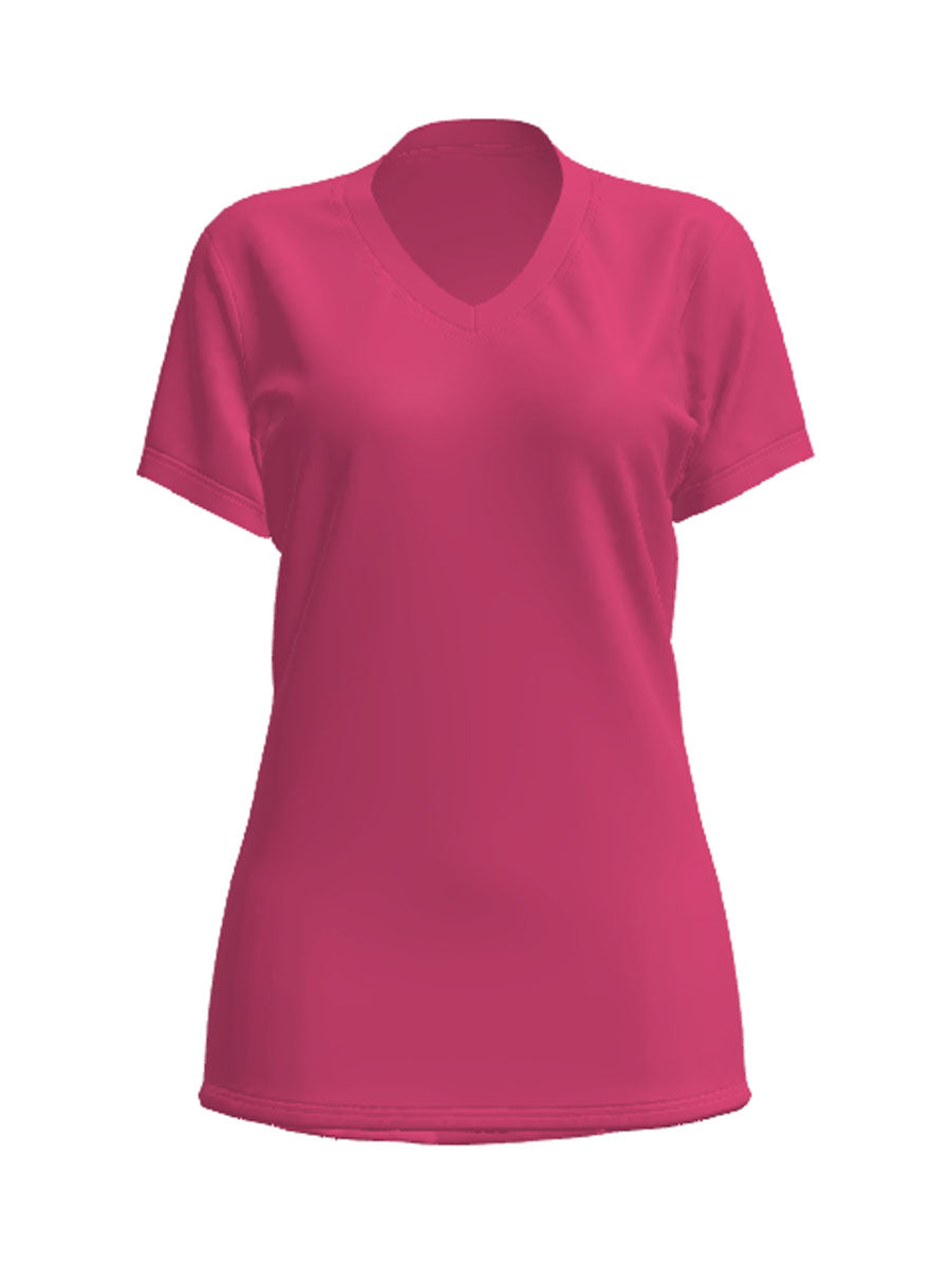 Ladies Brushed V-Neck Tee Shirt detail