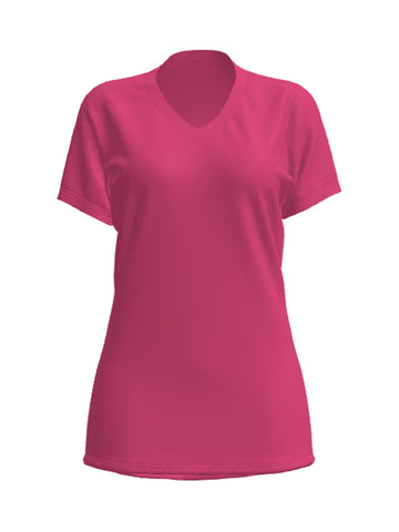 Ladies Brushed V-Neck Tee Shirt detail