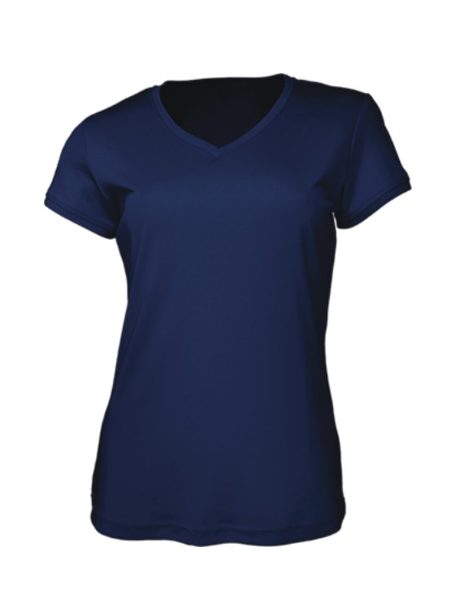 Ladies Brushed V-Neck Tee Shirt in Navy