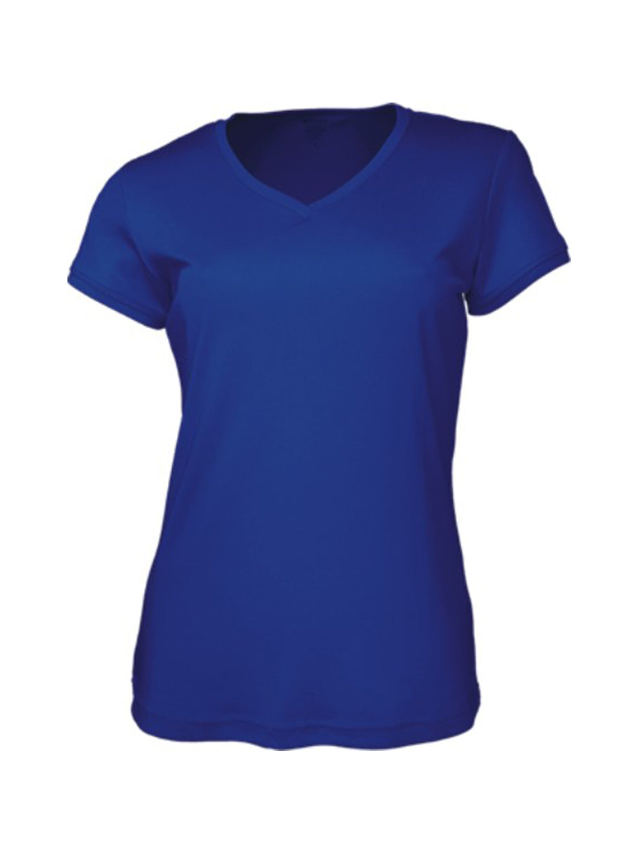 Ladies Brushed V-Neck Tee Shirt in Royal
