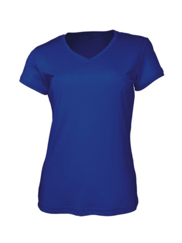 Ladies Brushed V-Neck Tee Shirt in Royal