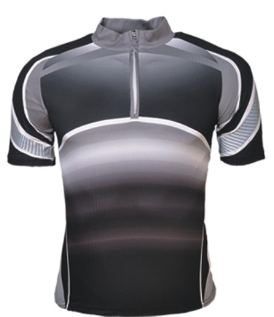 Unisex Adults Cycling Jersey in Black/Charcoal/White