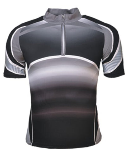 Unisex Adults Cycling Jersey in Black/Charcoal/White
