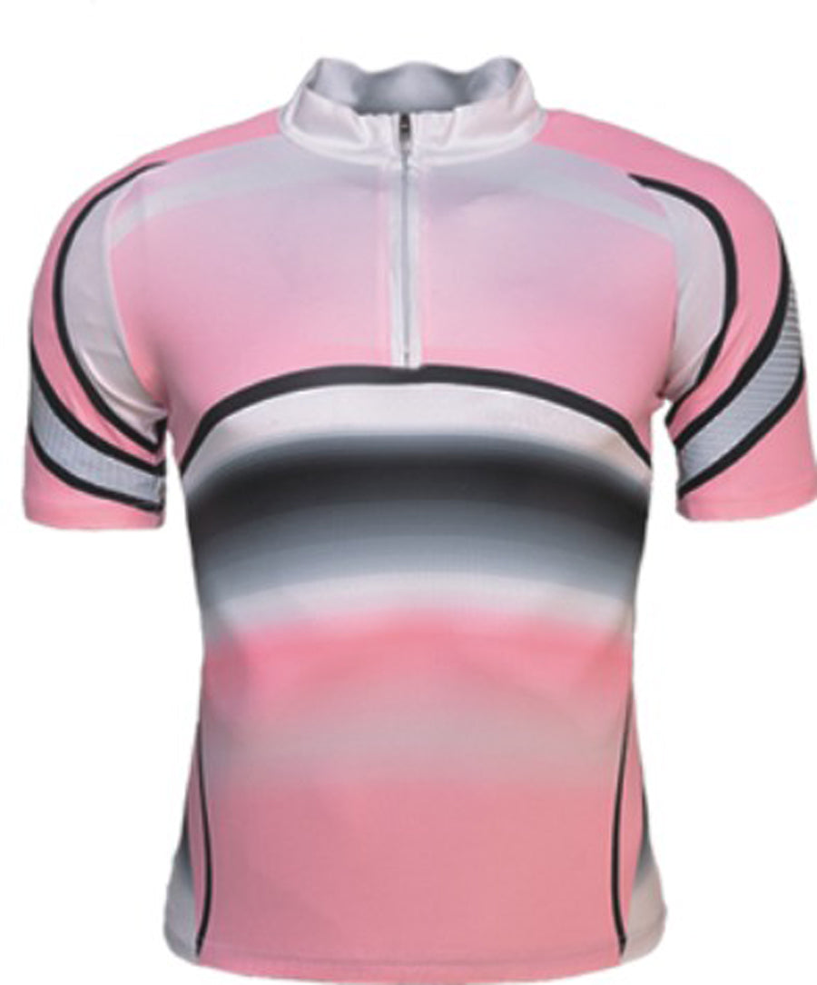 Unisex Adults Cycling Jersey in Pink/White/Black