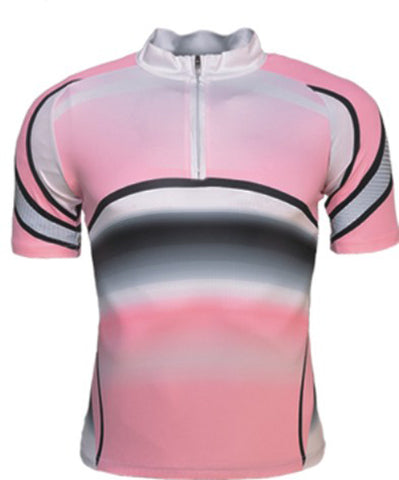 Unisex Adults Cycling Jersey in Pink/White/Black
