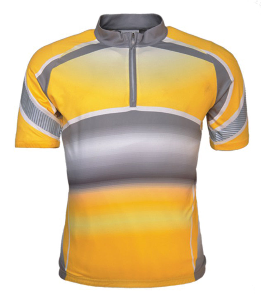 Unisex Adults Cycling Jersey in Yellow/Charcoal/White