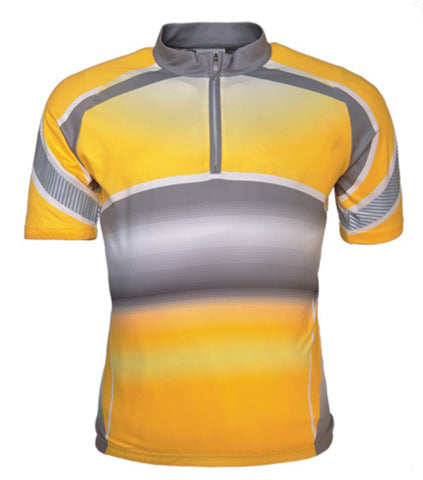 Unisex Adults Cycling Jersey in Yellow/Charcoal/White