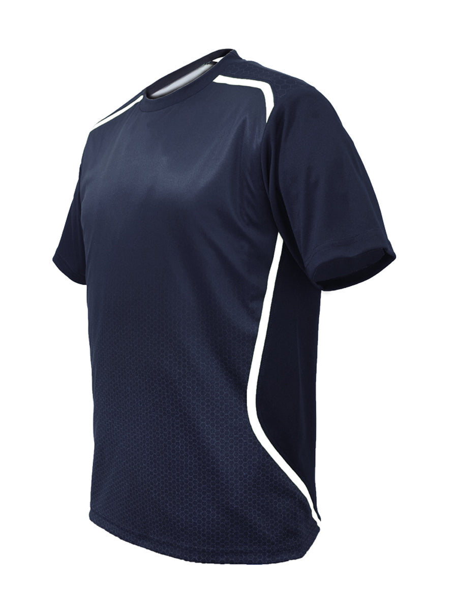 Unisex Adults Sublimated Sports Tee Shirt in Navy/White