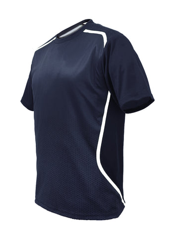 Unisex Adults Sublimated Sports Tee Shirt in Navy/White