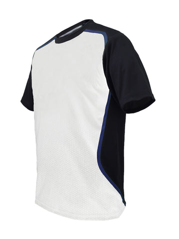 Unisex Adults Sublimated Sports Tee Shirt in White/Black/Navy
