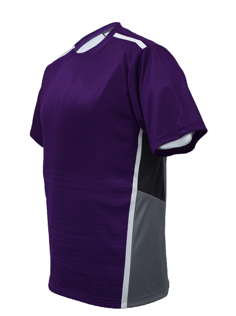 Unisex Adults Sublimated Panel Tee Shirt in Purple/Grey
