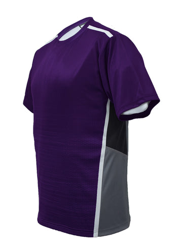 Unisex Adults Sublimated Panel Tee Shirt in Purple/Grey