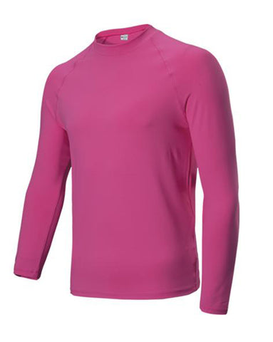 Kids Long Sleeve Rashie in Fluoro Pink