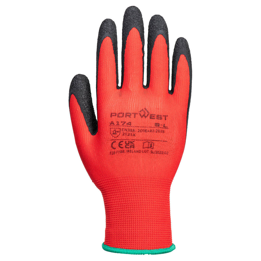 Grip 13 Latex Crinkle Glove Red/Black back