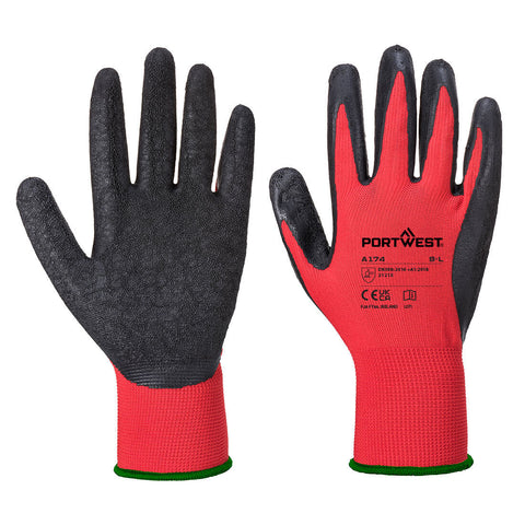 Grip 13 Latex Crinkle Glove Red/Black