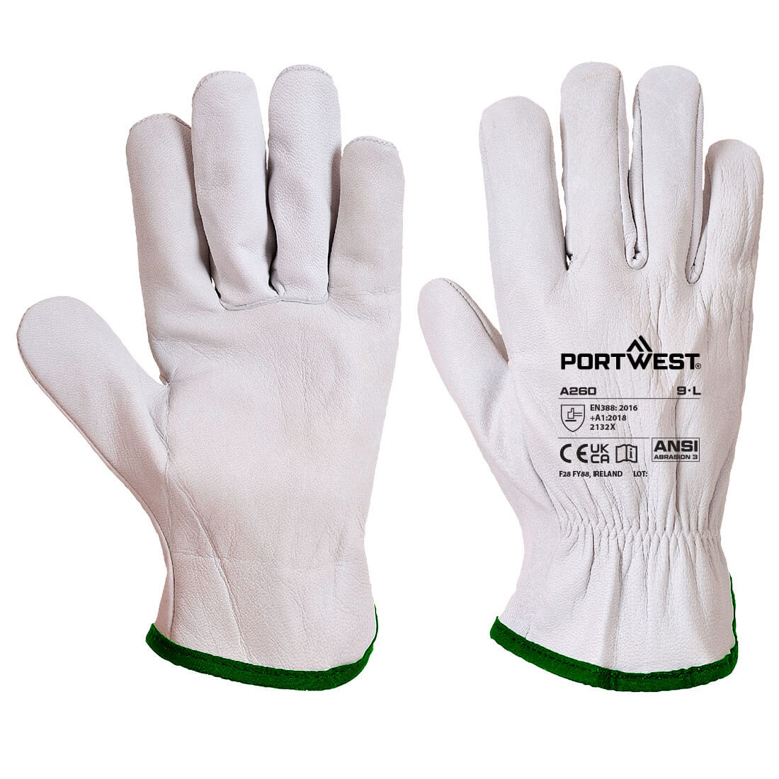 Leather Driver 115 Goat Grain Glove Grey