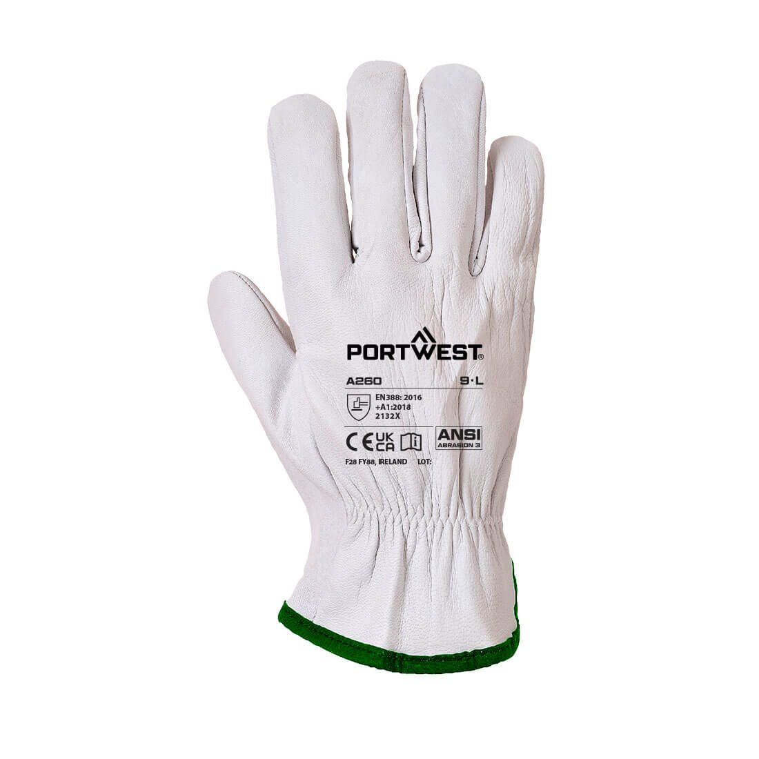 Leather Driver 115 Goat Grain Glove Grey back