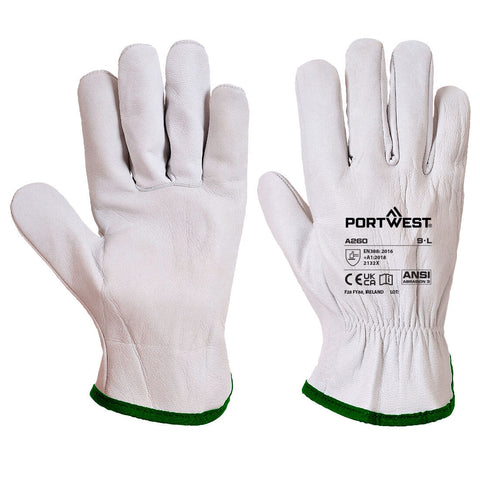 Leather Driver 115 Goat Grain Glove Grey