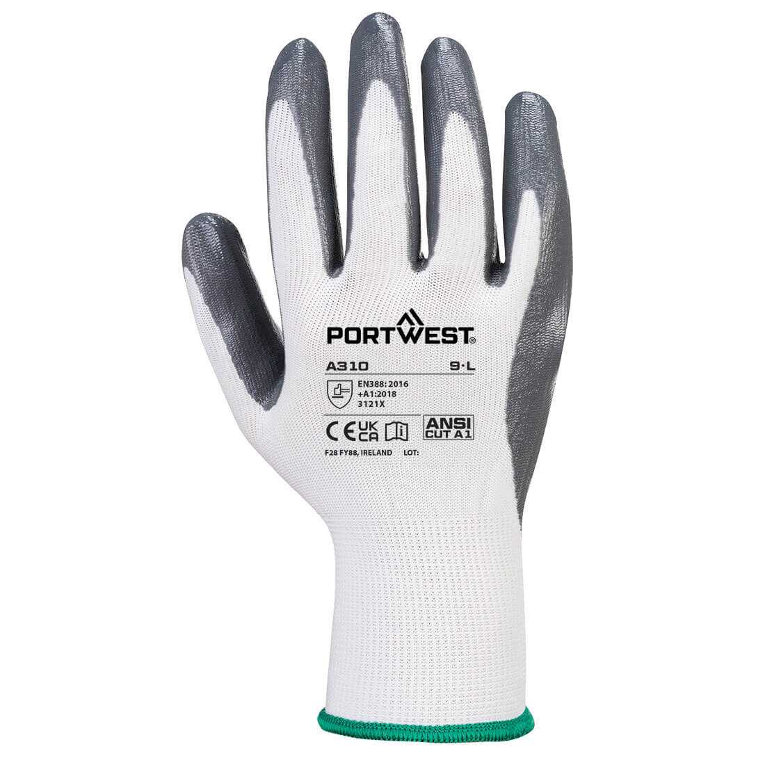 Grip 13 Nitrile Glove Grey/White back