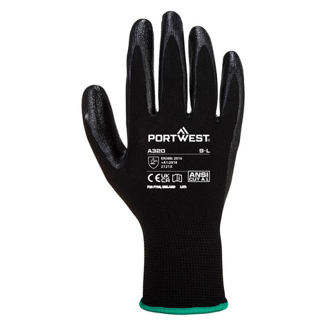 Grip 13 Nitrile Foam Glove Black back