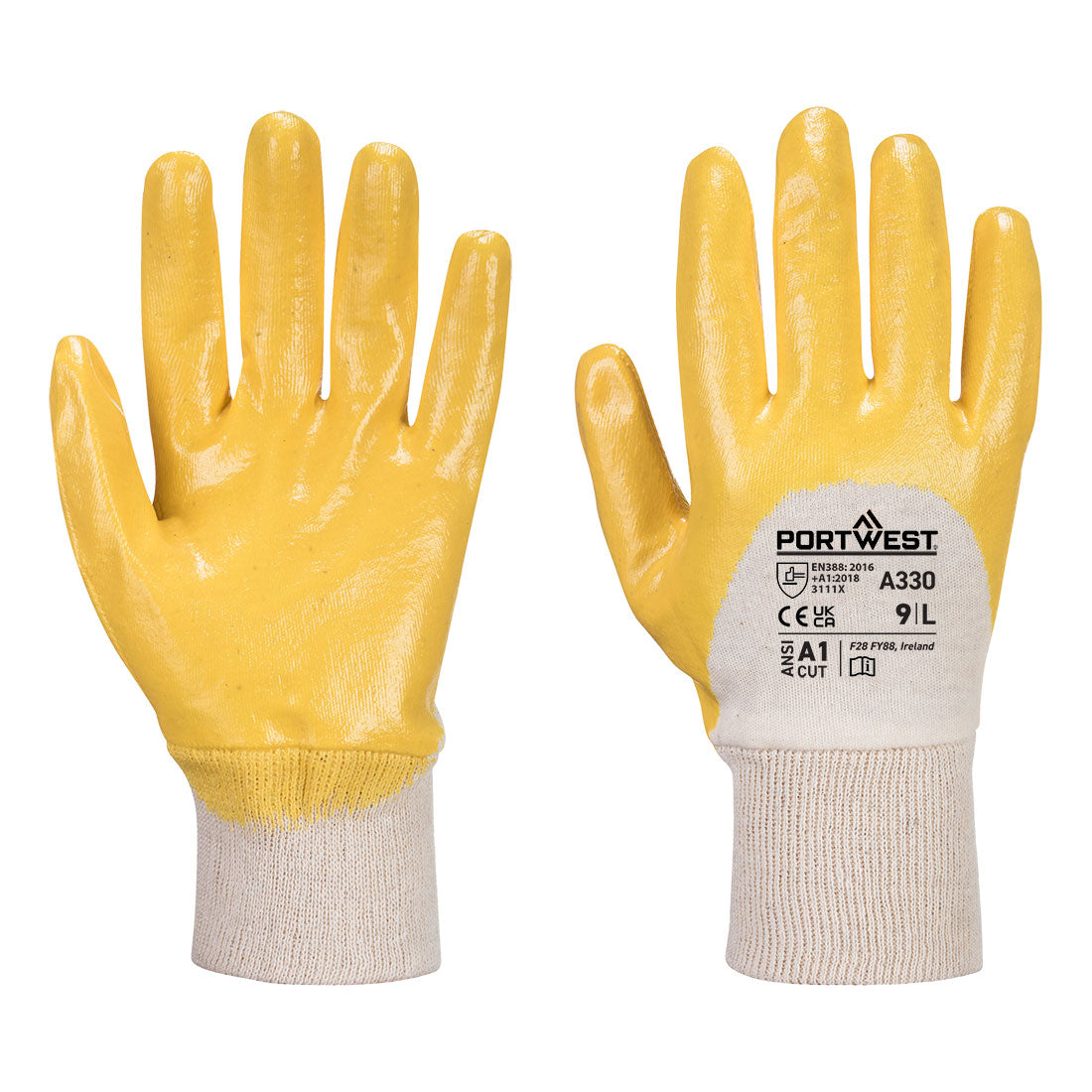 Grip 12 Nitrile Light Knitwrist Glove Yellow