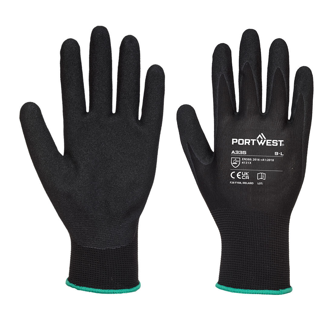 Grip 15 Polyester Nitrile Sandy Glove Black