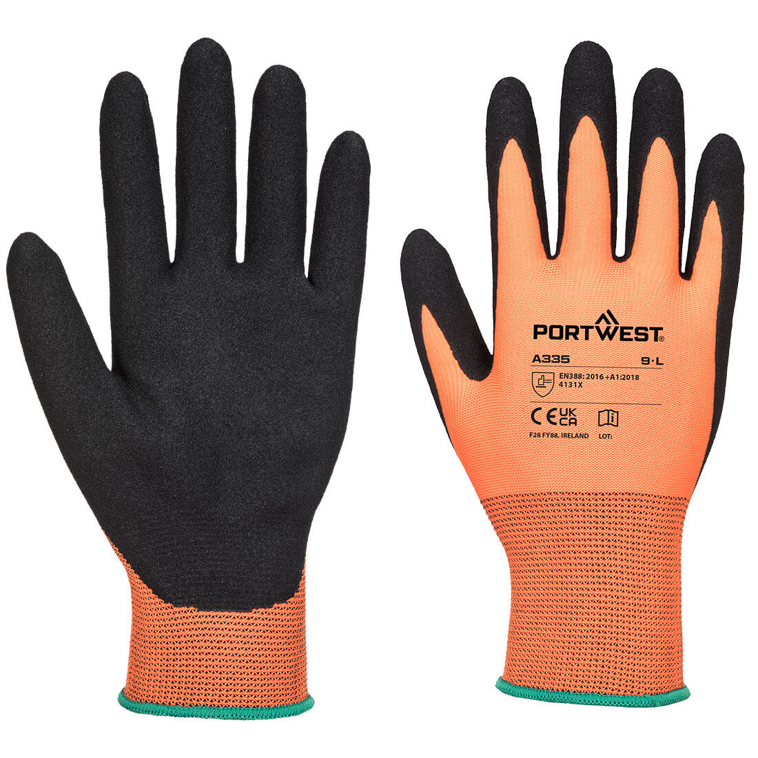 Grip 15 Polyester Nitrile Sandy Glove Orange/Black