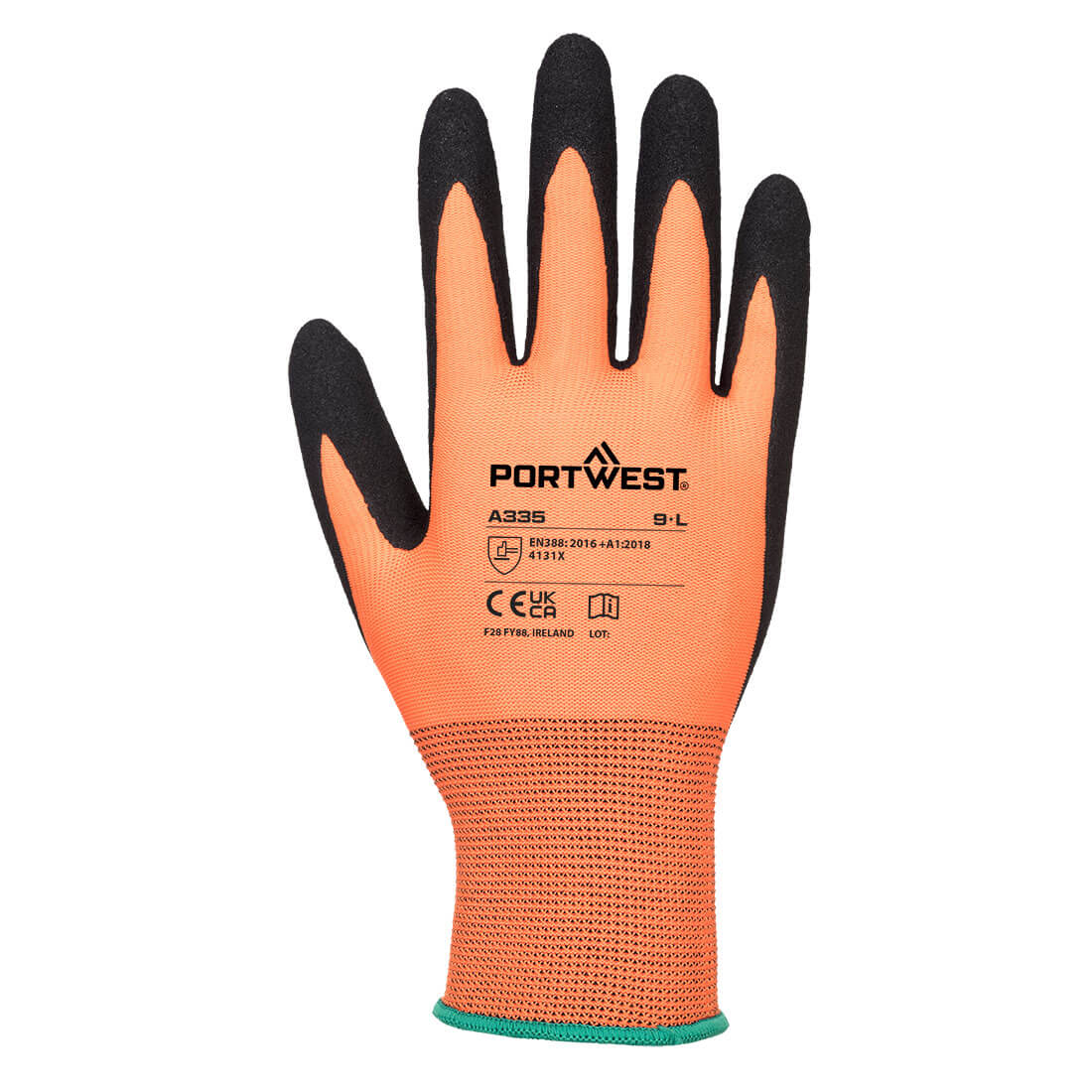 Grip 15 Polyester Nitrile Sandy Glove Orange/Black back