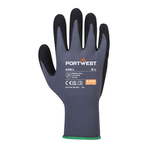 Grip 15 Nitrile Sandy Dotted Glove Grey/Black back