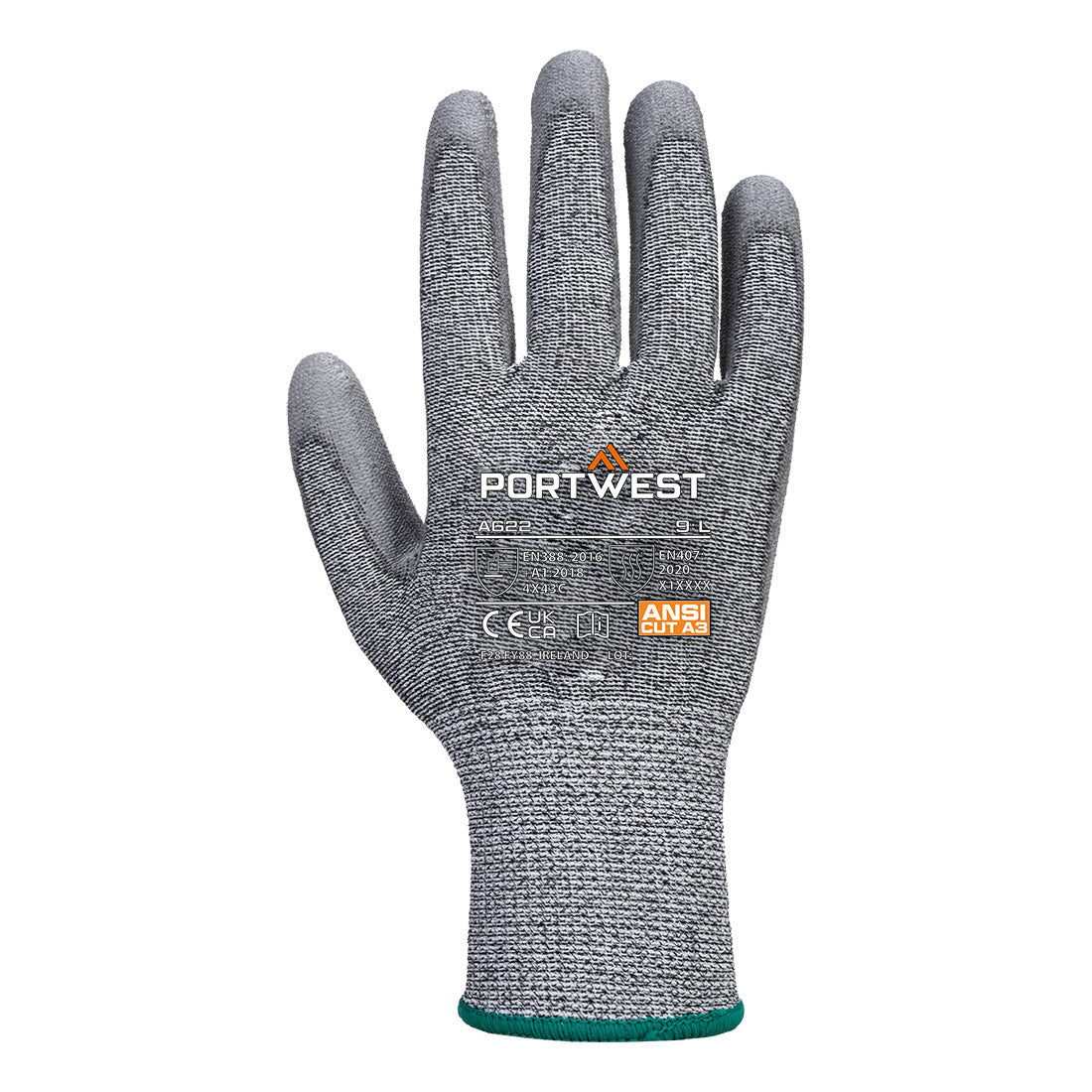 Cut C13 PU Glove Grey back