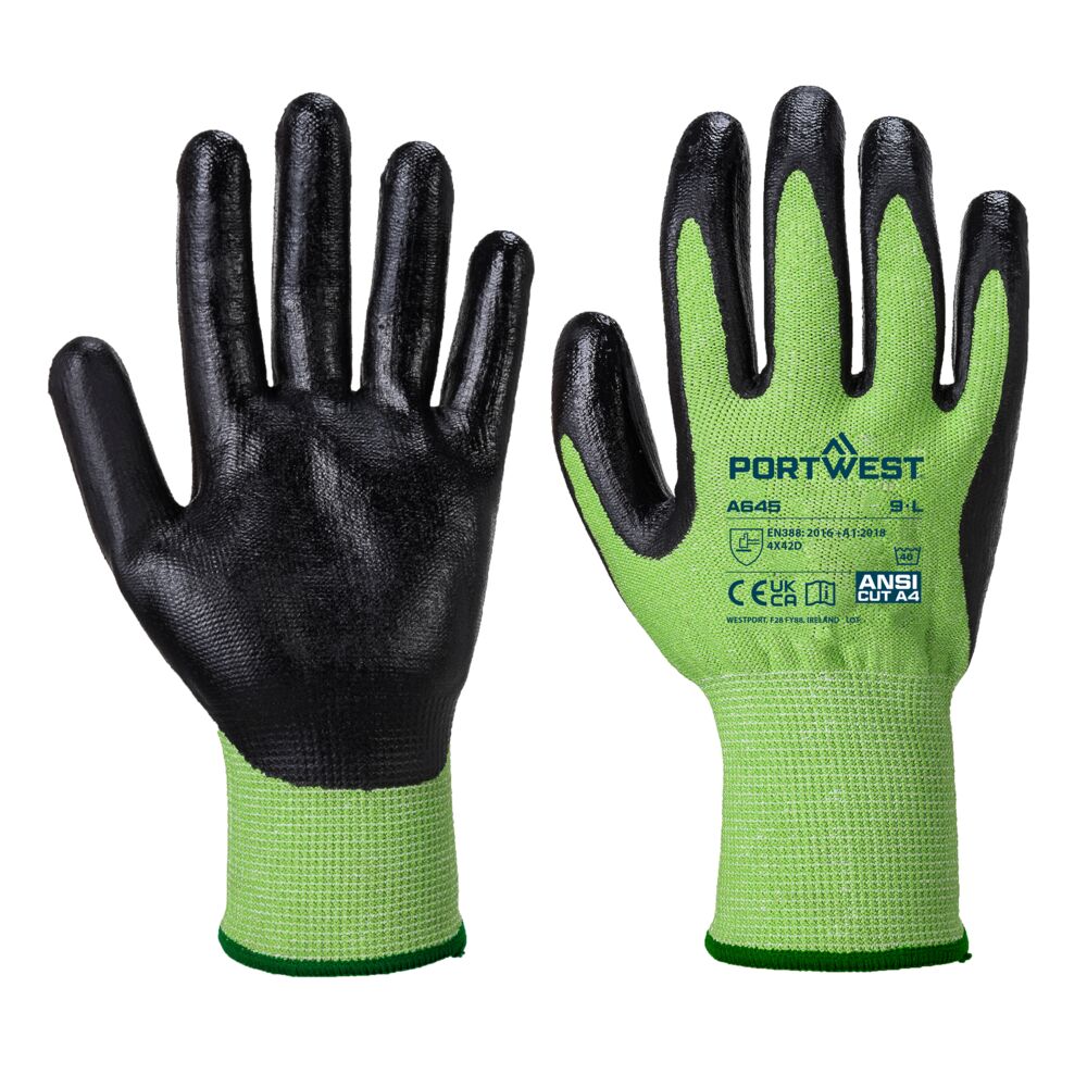 Cut D13 Nitrile Green Glove Green/Black