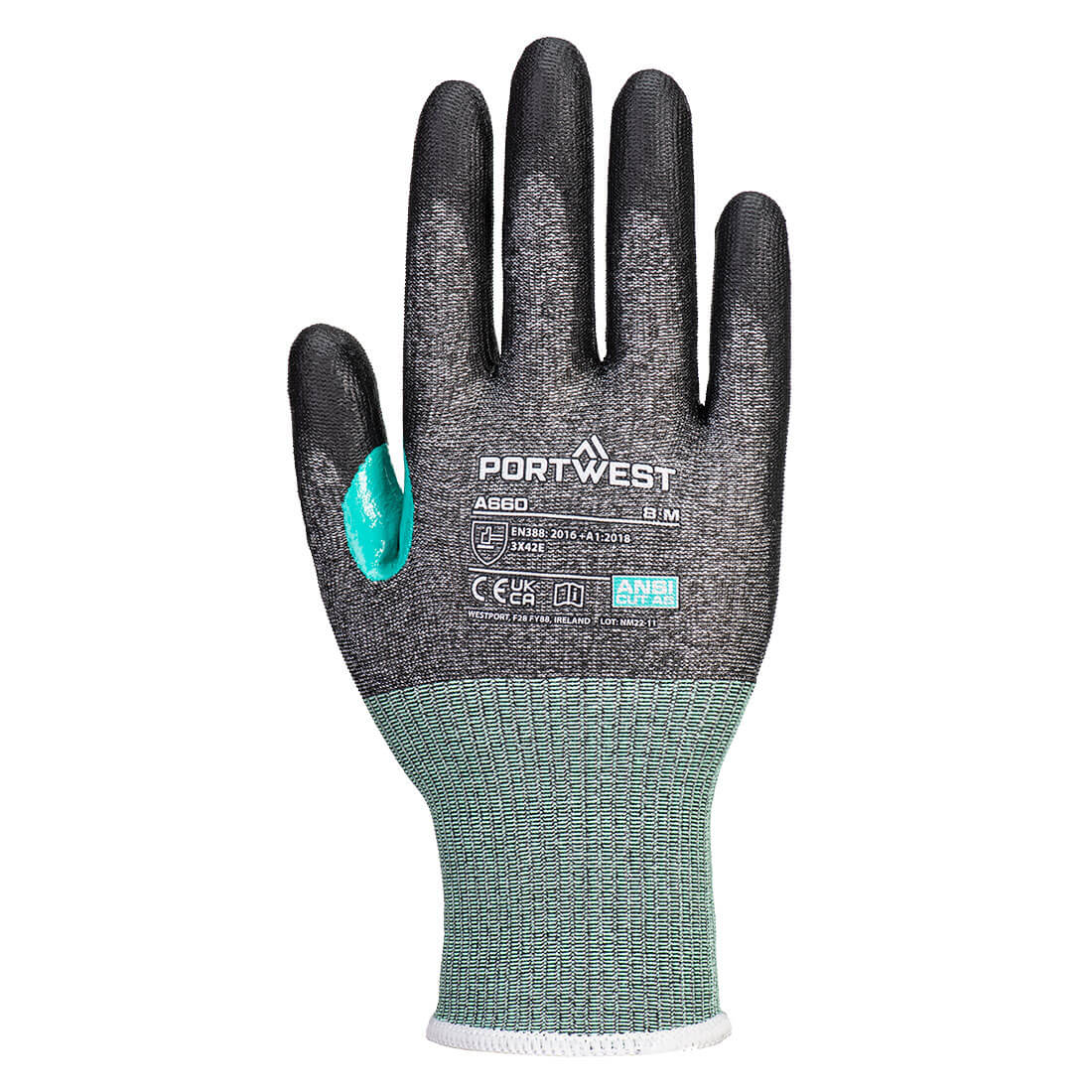 CS Cut E18 PU Glove Black back
