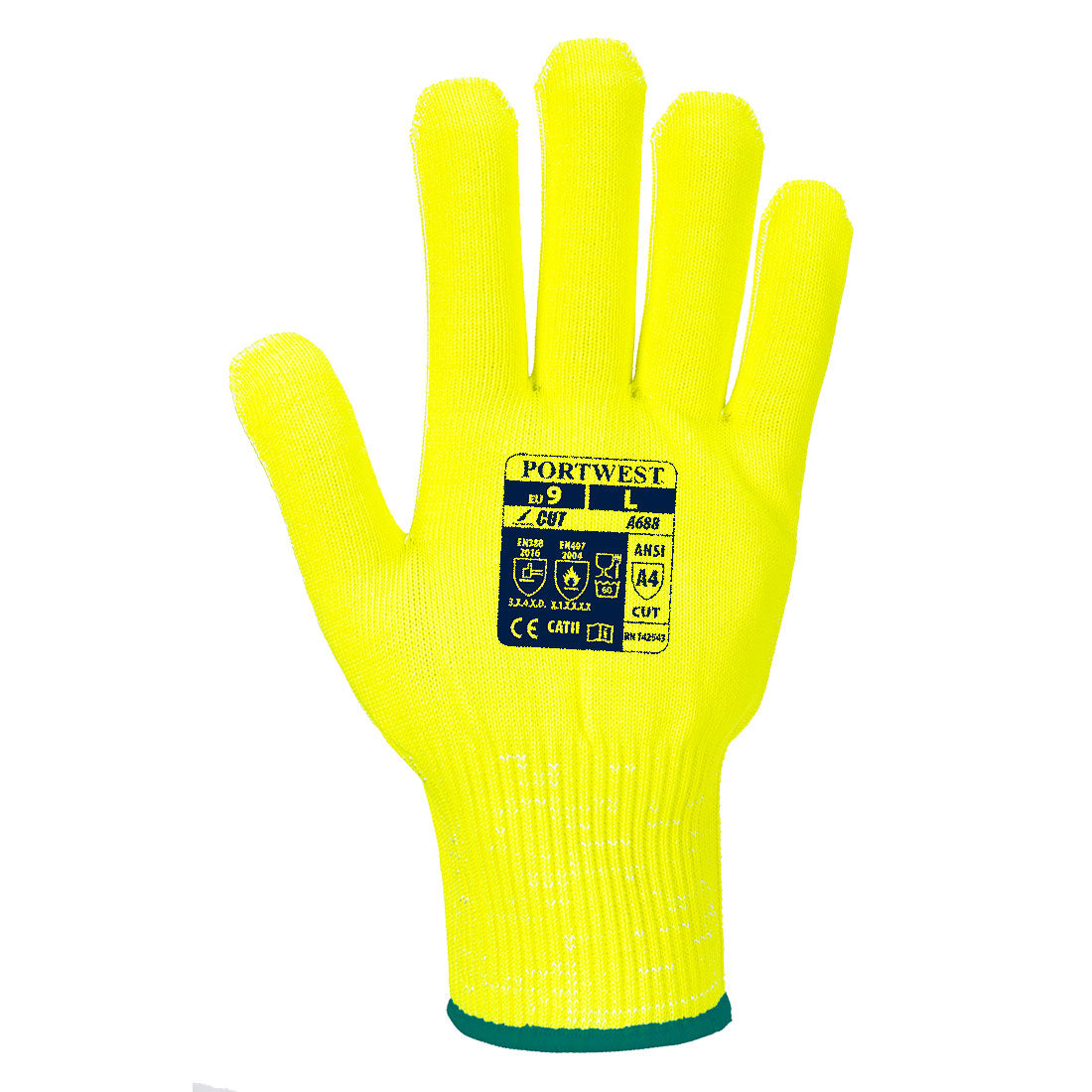 Cut D13 Hi-Vis Liner Glove Yellow back