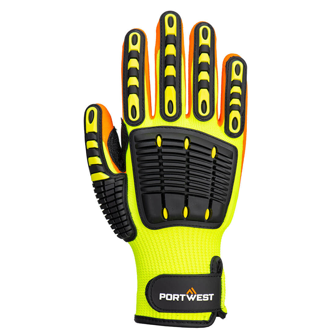 Impact 13 Nitrile Reinforced Palm Glove Yellow/Orange back