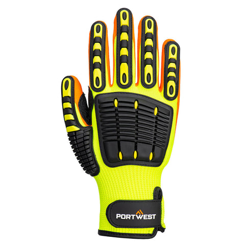 Impact 13 Nitrile Reinforced Palm Glove Yellow/Orange back