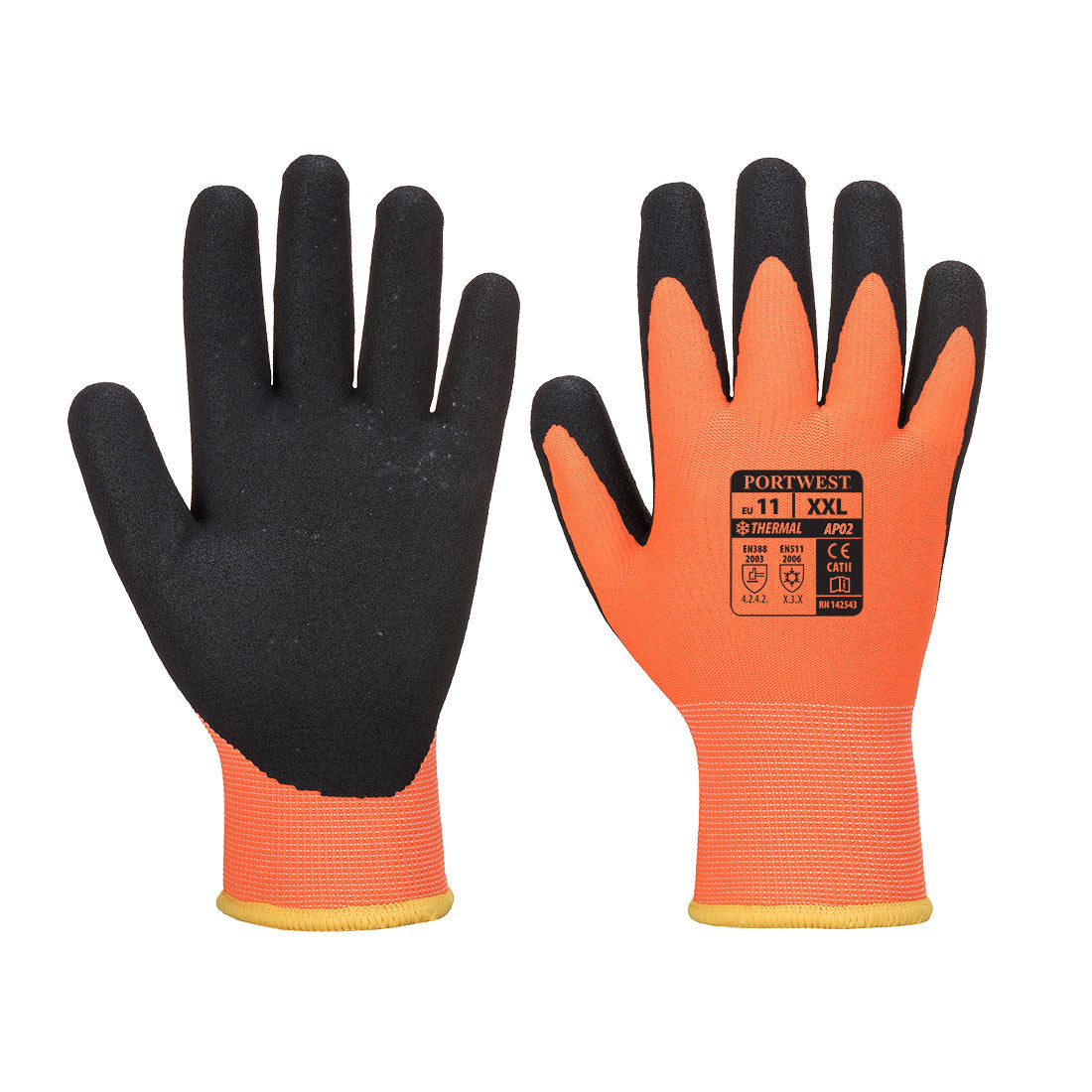Cold 10 Nitrile Sandy Liquid Repellent Glove Orange/Black