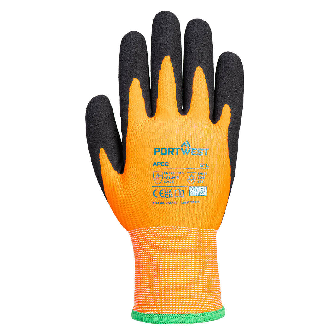 Cold 10 Nitrile Sandy Liquid Repellent Glove Orange/Black back