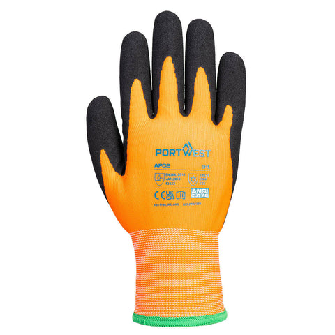 Cold 10 Nitrile Sandy Liquid Repellent Glove Orange/Black back