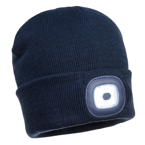 Beanie LED Head Light USB Rechargeable Navy