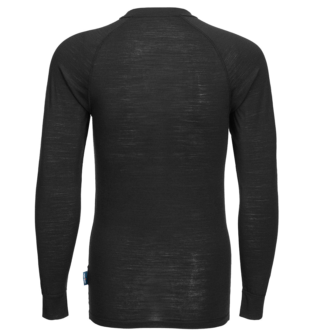 Merino Wool Crewneck Baselayer Top Black back