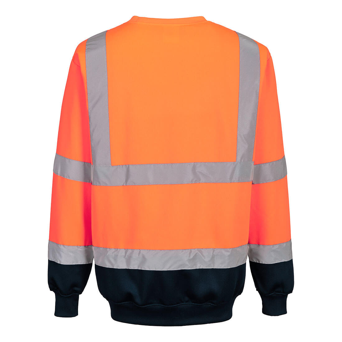Hi-Vis Contrast Sweatshirt Orange/Navy back