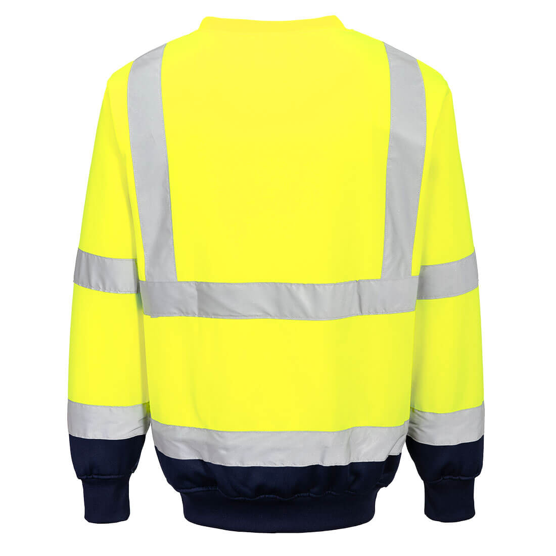 Hi-Vis Contrast Sweatshirt Yellow/Navy back