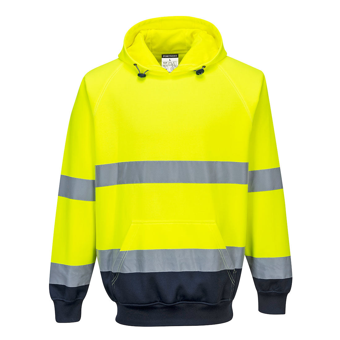 Hi-Vis Contrast Hoodie Yellow/Navy