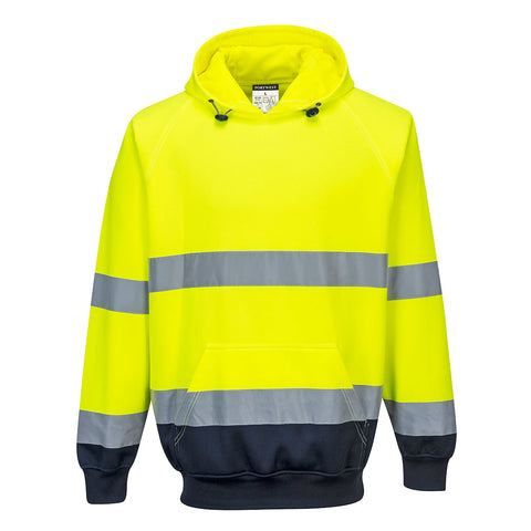 Hi-Vis Contrast Hoodie Yellow/Navy