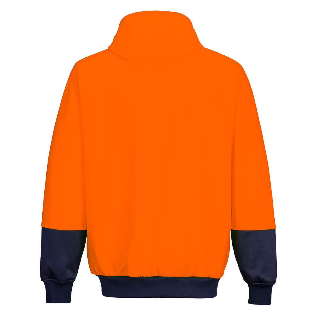 Hi-Vis Contrast Zipped Class D Hoodie Orange/Navy back