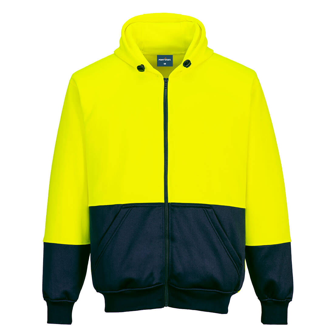 Hi-Vis Contrast Zipped Class D Hoodie Yellow/Navy