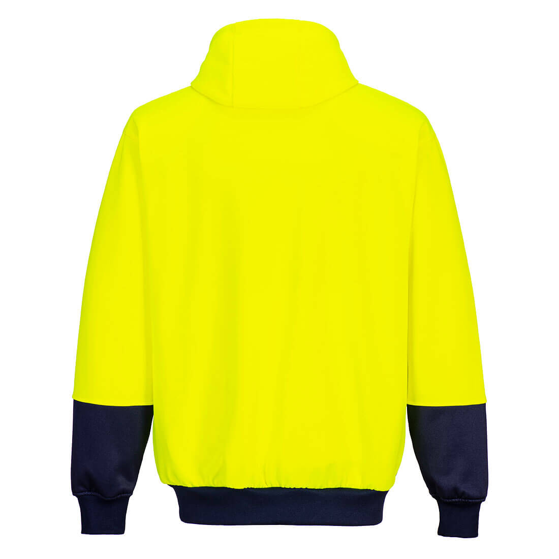 Hi-Vis Contrast Zipped Class D Hoodie Yellow/Navy back