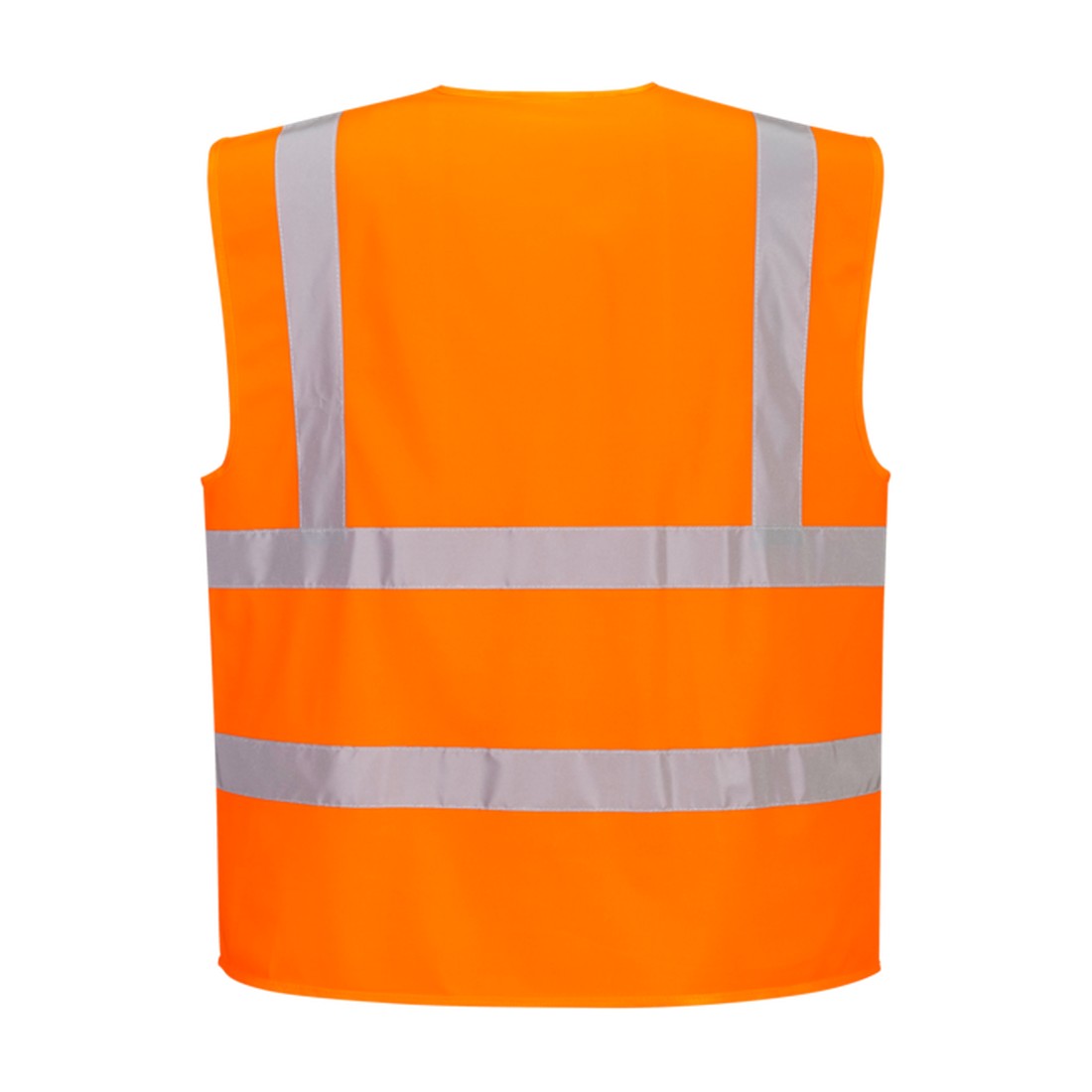 Hi-Vis Zipped Band and Brace Vest Orange rear