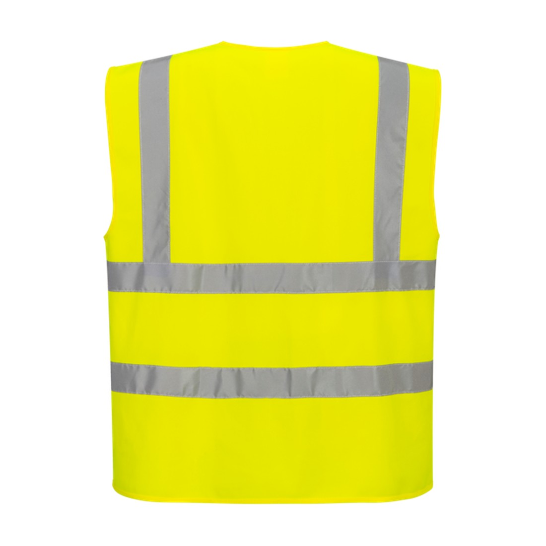 Hi-Vis Zipped Band and Brace Vest Yellow rear