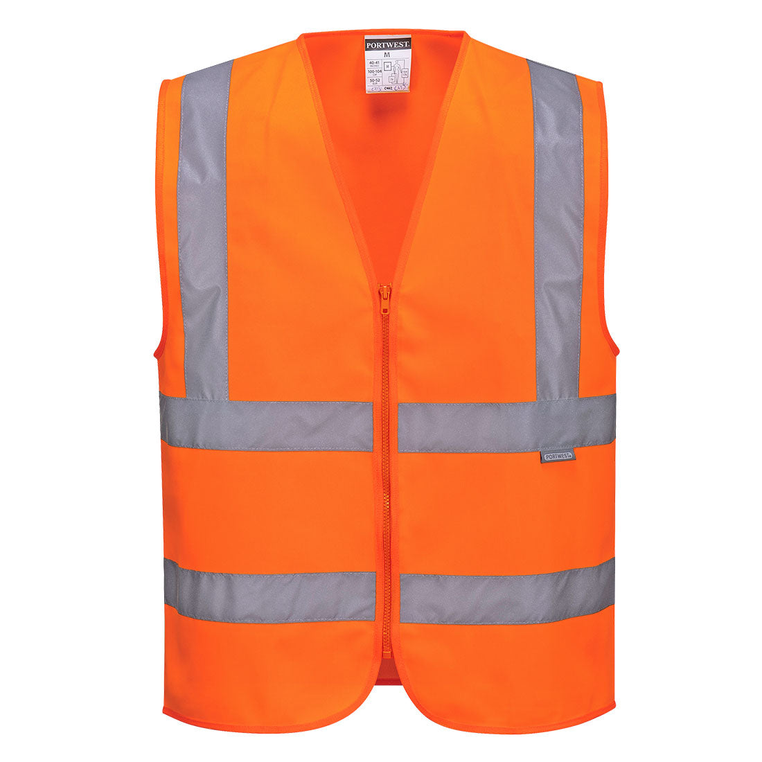 Hi-Vis Zipped Band and Brace Vest Orange